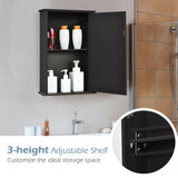 WELLFOR 13.5-in x 21-in Surface Mount Brown Mirrored Medicine Cabinet