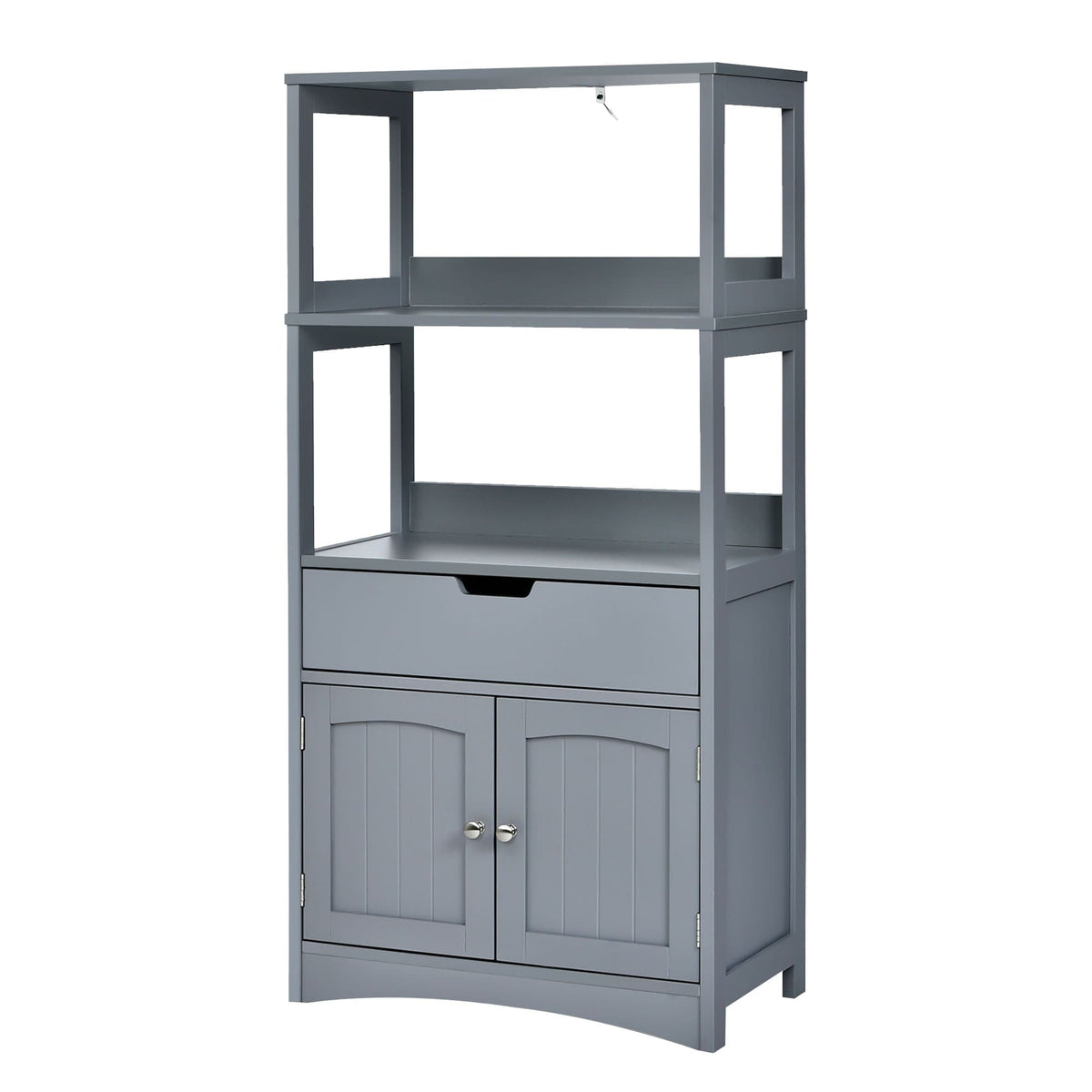 WELLFOR 24-in x 48-in x 13-in Gray Freestanding Linen Cabinet