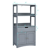 WELLFOR 24-in x 48-in x 13-in Gray Freestanding Linen Cabinet