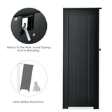 WELLFOR 24-in x 32-in x 12-in Black Freestanding Linen Cabinet