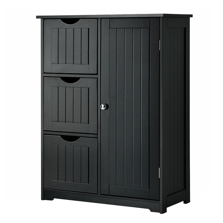 WELLFOR 24-in x 32-in x 12-in Black Freestanding Linen Cabinet