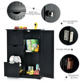 WELLFOR 24-in x 32-in x 12-in Black Freestanding Linen Cabinet