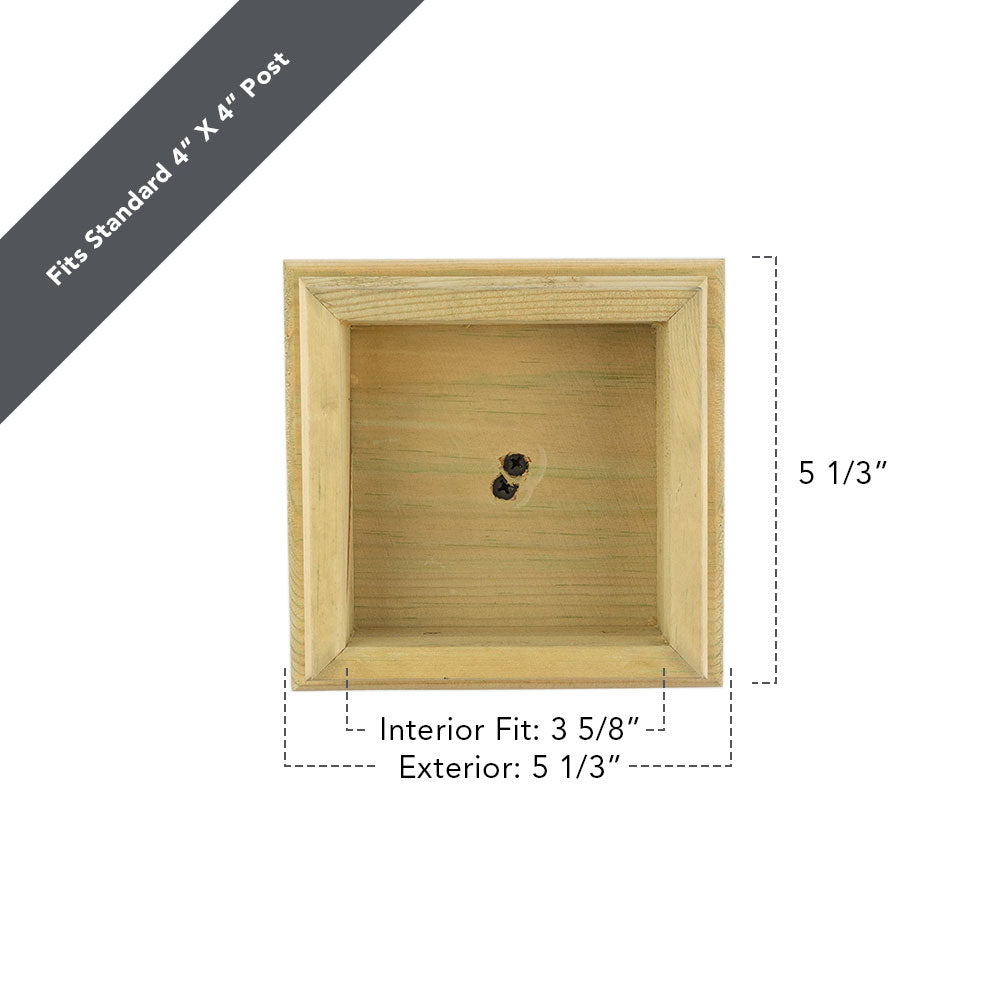 Deckorators 4-in x 4-in Natural Pine Wood Pine Deck Post Cap