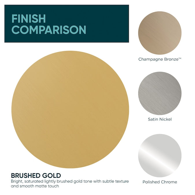 Origin21 Origin 21 Cora Reveal 3-3/4-in (96mm) Center to Center Brushed Gold Arch Handle Drawer Pull