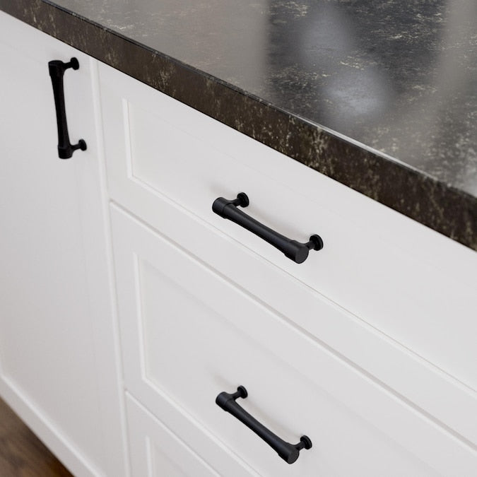 Origin21 Origin 21 Siri 3-3/4-in (96mm) Center to Center Matte Black Cylindrical Bar Drawer Pull