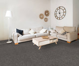 STAINMASTER Essentials Blue Diamonds I 15-ft Iron Textured Carpet (Indoor)