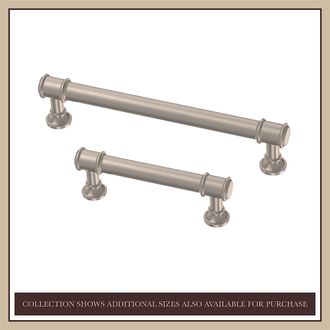 allen + roth Magnus 5-1/16-in (128mm) Center to Center Satin Nickel Cylindrical Bar Drawer Pull