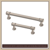 allen + roth Magnus 5-1/16-in (128mm) Center to Center Satin Nickel Cylindrical Bar Drawer Pull
