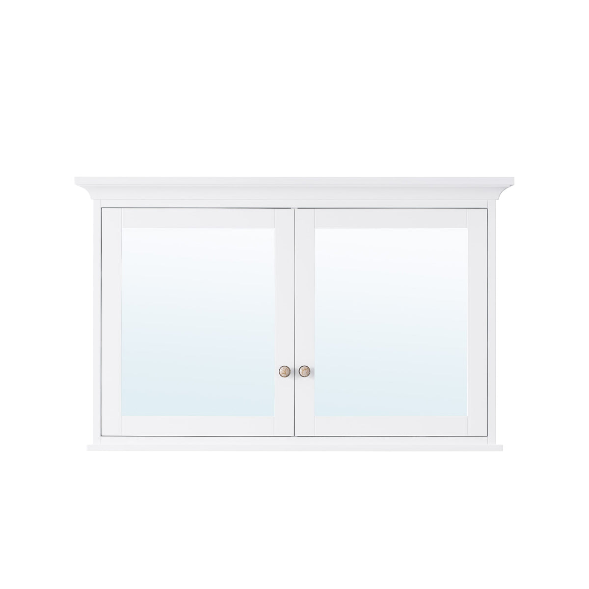 Forclover 40-in x 30-in Surface Mount White Mirrored Soft Close Medicine Cabinet