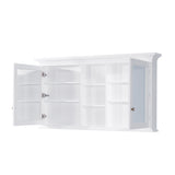 Forclover 55-in x 30-in Surface Mount White Mirrored Soft Close Medicine Cabinet