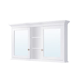 Forclover 55-in x 30-in Surface Mount White Mirrored Soft Close Medicine Cabinet