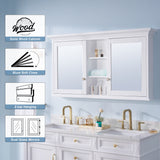 Forclover 55-in x 30-in Surface Mount White Mirrored Soft Close Medicine Cabinet