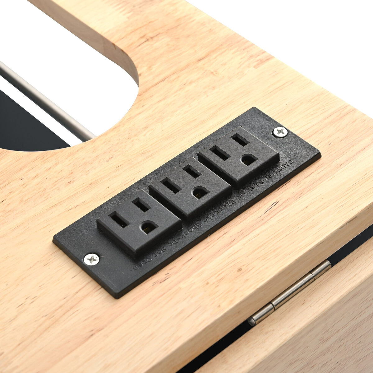 ModernLuxe Black Wood Base with Wood Top Rolling Kitchen Island (29.33-in x 39.8-in x 33.7-in)