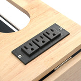 ModernLuxe Black Wood Base with Wood Top Rolling Kitchen Island (29.33-in x 39.8-in x 33.7-in)
