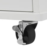 ModernLuxe White Wood Base with Wood Top Rolling Kitchen Island (29.33-in x 39.8-in x 33.7-in)