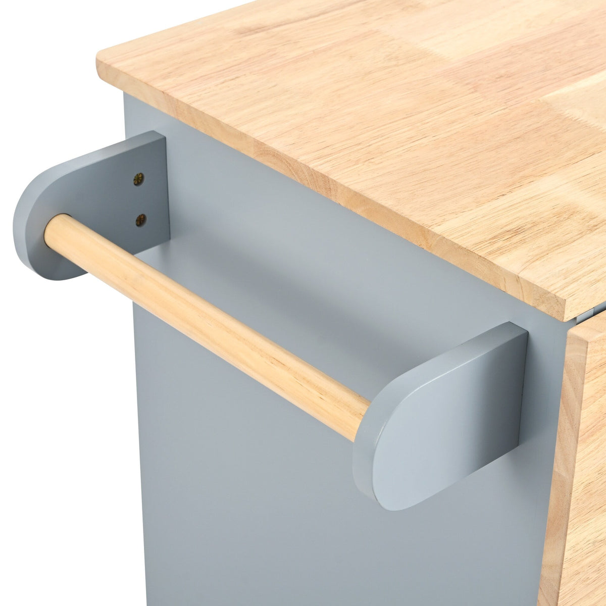 ModernLuxe Blue Wood Base with Wood Top Rolling Kitchen Island (29.33-in x 39.8-in x 33.7-in)