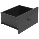 ModernLuxe Black Wood Base with Wood Top Rolling Kitchen Island (28.74-in x 53.94-in x 36.81-in)