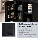 ModernLuxe Black Wood Base with Wood Top Rolling Kitchen Island (29.5-in x 53.1-in x 37.2-in)