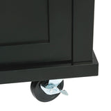 ModernLuxe Black Wood Base with Wood Top Rolling Kitchen Island (29.5-in x 53.1-in x 37.2-in)
