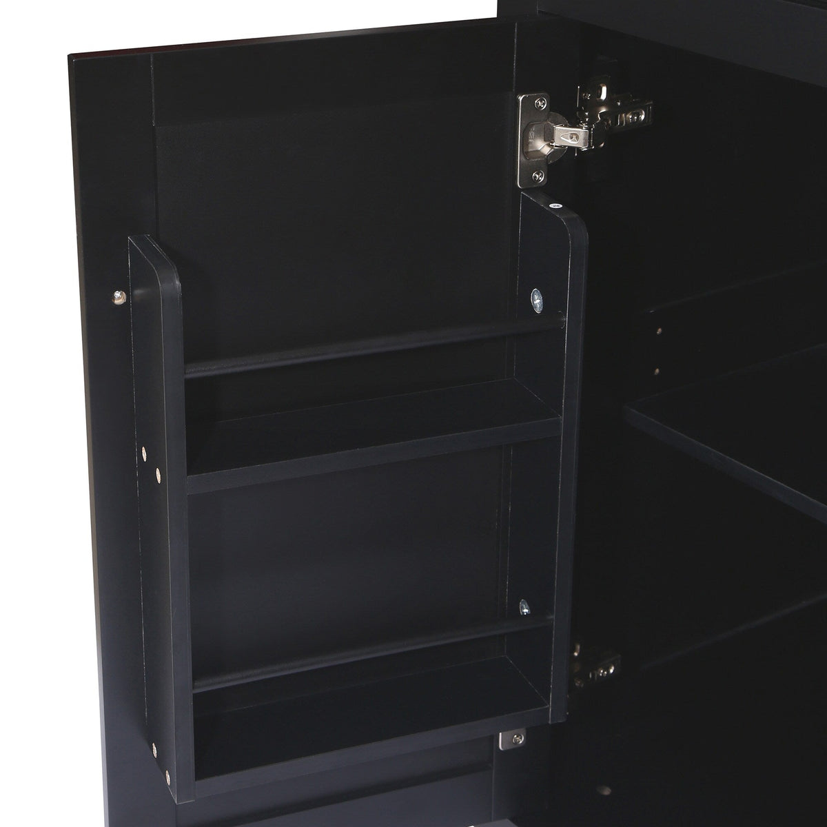 ModernLuxe Black Wood Base with Wood Top Rolling Kitchen Island (29.5-in x 53.1-in x 37.2-in)