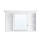 Forclover 48-in x 30-in Surface Mount White Mirrored Soft Close Medicine Cabinet