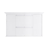 Forclover 48-in x 30-in Surface Mount White Mirrored Soft Close Medicine Cabinet