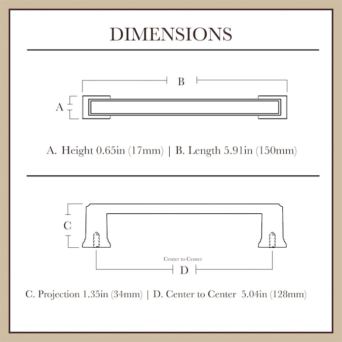 allen + roth Beaumont 5-1/16-in (128mm) Center to Center Bronze with Copper Highlights Rectangular Handle Drawer Pull