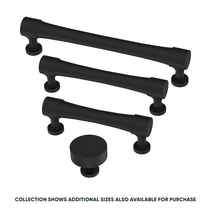Origin21 Origin 21 Siri 3-3/4-in (96mm) Center to Center Matte Black Cylindrical Bar Drawer Pull