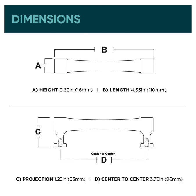 Origin21 Origin 21 Siri 3-3/4-in (96mm) Center to Center Matte Black Cylindrical Bar Drawer Pull