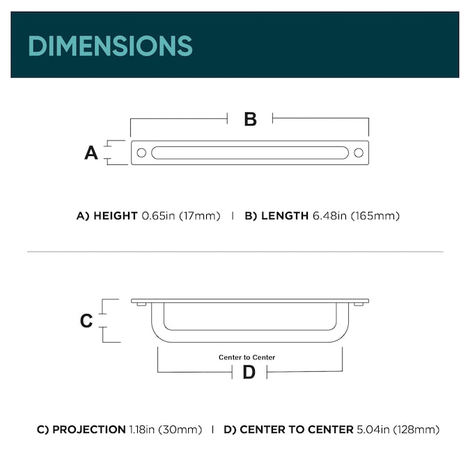 Origin21 Origin 21 Cora 5-1/16-in (128mm) Center to Center Matte Black Arch Handle Drawer Pull