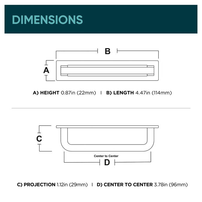 Origin21 Origin 21 Cora Reveal 3-3/4-in (96mm) Center to Center Matte Black Arch Handle Drawer Pull