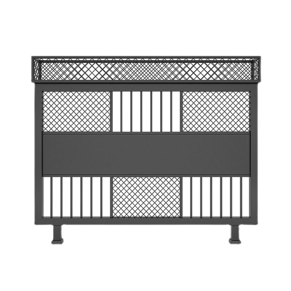 HIGHLANDERHOME 4-ft W Black Galvanized Iron Decorative Metal Privacy Fence Panel