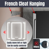 waterpar 24-in x 36-in Lighted LED Fog Free Surface/Recessed Mount Black Mirrored Soft Close Medicine Cabinet with Outlet