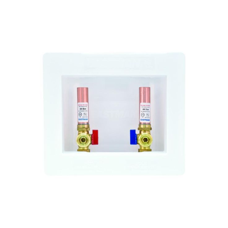 1/2 in. Crimp PEX Plastic Center Drain Washing Machine Outlet Box with Hammer Arrestors