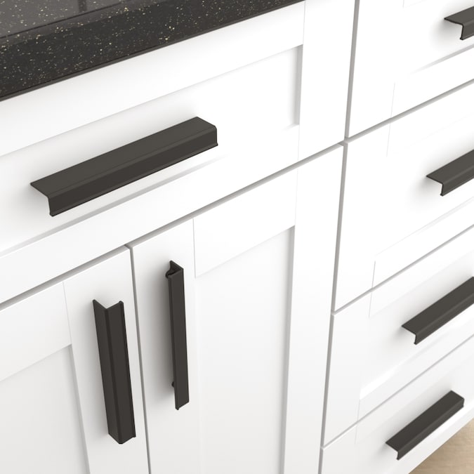 Origin 21 NILS 5-1/16-in (128mm) Center to Center Matte Black Rectangular Cup Drawer Pull