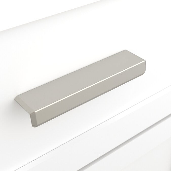 Origin 21 HAYES 3-in or 3-3/4-in (76Mm or 96mm) Center to Center Satin Nickel Dual Mount Rectangular Cup Drawer Pull