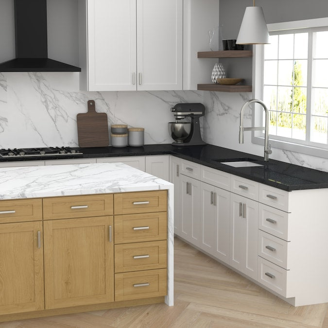 Origin 21 HAYES 3-in or 3-3/4-in (76Mm or 96mm) Center to Center Satin Nickel Dual Mount Rectangular Cup Drawer Pull