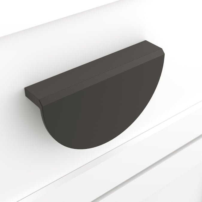 Origin 21 QUENBY 3-3/4-in (96mm) Center to Center Matte Black Circular Cup Drawer Pull