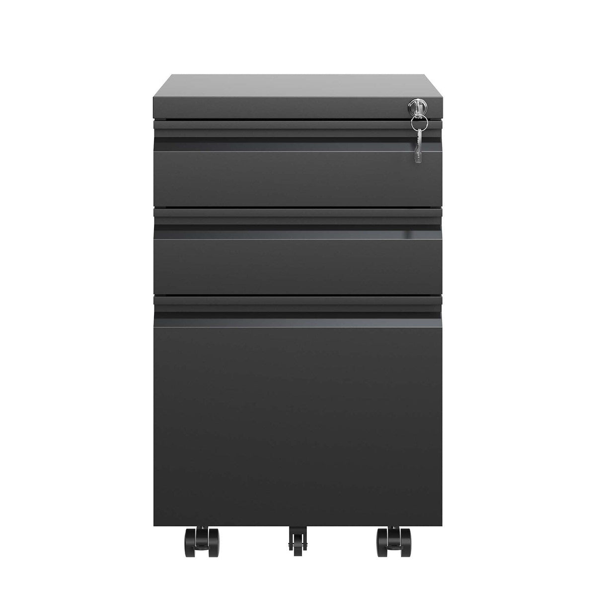 Sumyeg File Cabinet Black 3-Drawer 14.57-in File Cabinet