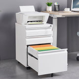 Sumyeg 3-Drawer Mobile File Cabinet White 3-Drawer 15.35-in File Cabinet