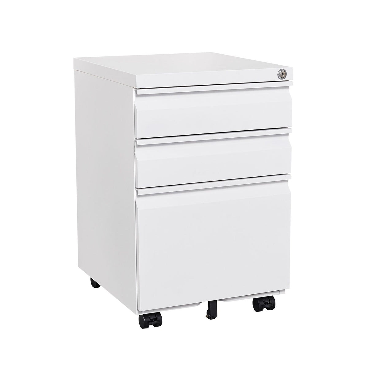 Sumyeg 3-Drawer Mobile File Cabinet White 3-Drawer 15.35-in File Cabinet