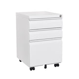 Sumyeg 3-Drawer Mobile File Cabinet White 3-Drawer 15.35-in File Cabinet