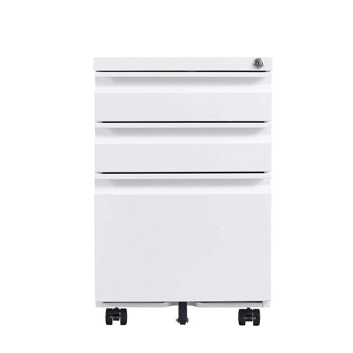 Sumyeg 3-Drawer Mobile File Cabinet White 3-Drawer 15.35-in File Cabinet