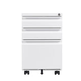 Sumyeg 3-Drawer Mobile File Cabinet White 3-Drawer 15.35-in File Cabinet
