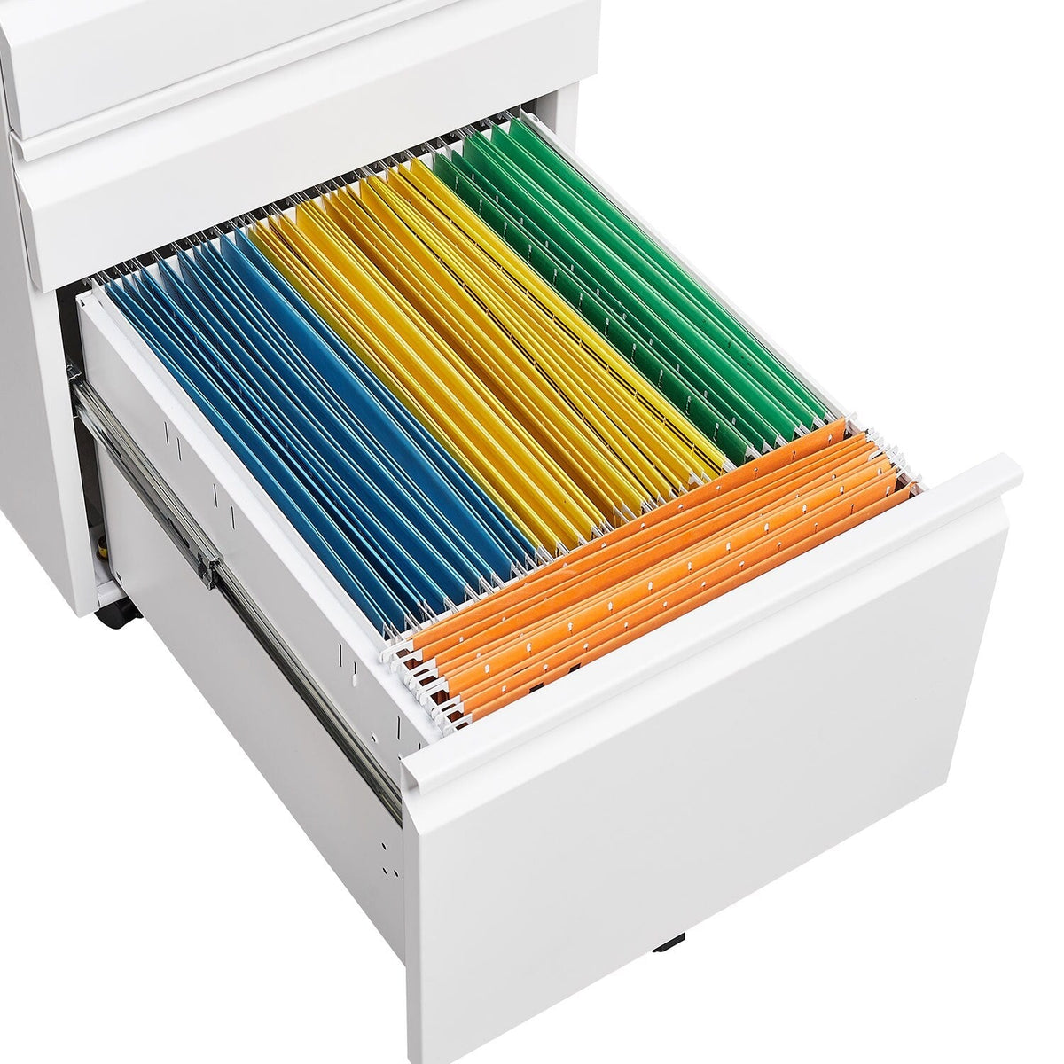 Sumyeg 3-Drawer Mobile File Cabinet White 3-Drawer 15.35-in File Cabinet