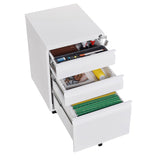 Sumyeg 3-Drawer Mobile File Cabinet White 3-Drawer 15.35-in File Cabinet
