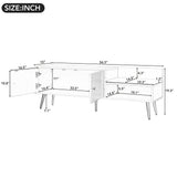 Qualler Modern White Storage Bench with Storage 54.3-in x 15-in x 19.3-in