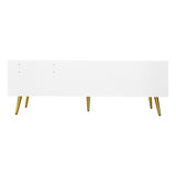 Qualler Modern White Storage Bench with Storage 54.3-in x 15-in x 19.3-in