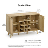 Delarpo 200-Bottle Oak Wood Wine Cabinet