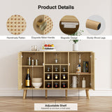 Delarpo 200-Bottle Oak Wood Wine Cabinet